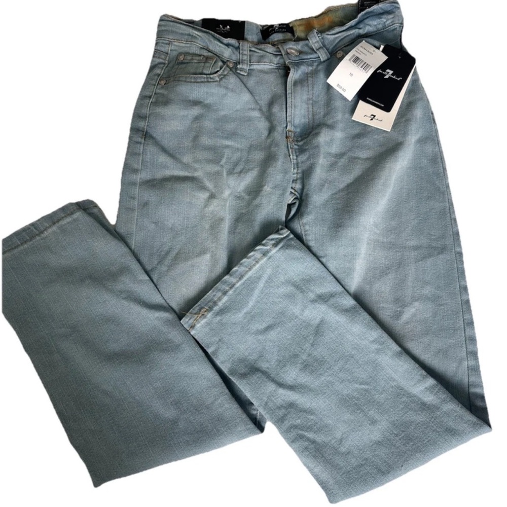 New with Tags SEVEN FOR ALL MANKIND DENIM LIGHT BLUE JEANS Sz 10 24-25